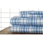 Egyptian Luxury Printed 1800TC Sheet Set by Bibb Home® – Twin – Blue Plaid