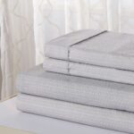 Egyptian Luxury Printed 1800TC Sheet Set by Bibb Home® – Queen – Silver Diamonds