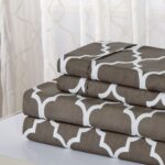 Egyptian Luxury Printed 1800TC Sheet Set by Bibb Home® – King – Grey Trellis