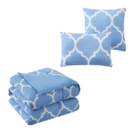 Kathy Ireland 6-Piece Oversized Trellis Comforter Set – King – Sky Blue