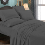 6-Piece Luxurious Super Soft Deep Pocket Premium Bed Sheet Set – Gray – Queen