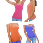 Women’s Stretchy Camisole Spaghetti Strap Tank Top (3-Pack) – Large
