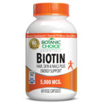 Biotin 5000 mcg – Energy Support Supplement – 60 Vegetarian Capsules