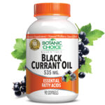 Black Currant Oil 535 mg GLA 80 mg – Essential Fatty Acids Support Supplement – 90 Softgels