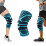 Knee Compression Support Sleeve with Patellar Gel Pad – Light Blue – Medium