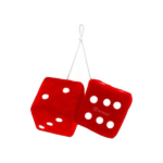 Zone Tech® Plush Fuzzy Dice for Rear View Mirror – Red Dice