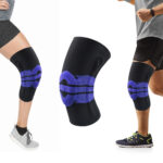 Knee Compression Support Sleeve with Patellar Gel Pad – Black – Large