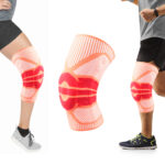 Knee Compression Support Sleeve with Patellar Gel Pad – Orange – Medium