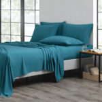 2,000-TC Bamboo Blend 6-Piece Sheet Set with Deep Pockets – California King – Teal