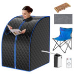 Portable Steam Sauna with Chair and Accessories – Black