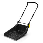 Folding 24” Rolling Snow Shovel/Pusher – Black