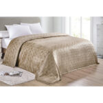 Sheridan Amrani Embossed Microplush Blanket – Queen – Taupe