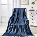 Noble House Solid Super Soft Throw Blanket – Navy