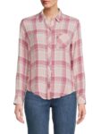 Women’s Brady Plaid Top – White Rose