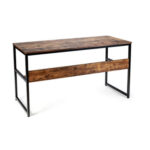 Industrial 55″ Computer Desk with Storage Shelf  – Coffee