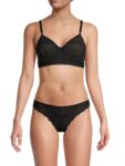 Women’s Dotted Mesh Bralette – Black