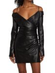 Women’s Moha Vegan Leather Wrap Dress – Black