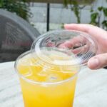 Karat 107mm PET Flat Lids for 32oz PET Plastic cup – 500 pcs