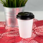 Karat 80mm PP Sipper Dome Lid for 8oz Paper Hot Cup, Black – 1,000 pcs