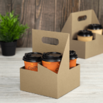 Karat Kraft Paperboard Carrier with Handle, for 4 cups (12 – 32oz) –  200 pcs