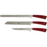 Elegance Ham Set of 3 Knives Red