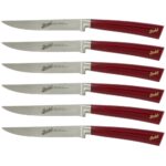 Elegance Set of 6 Steak Knives Red