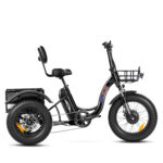 Addmotor Triketan II M-330 MINI 2024 Electric Trike with 750W Rear Drive Motor Fat Tire Electric Tricycle for All Terrains – Black