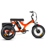 Addmotor Herotri M-365X Electric Trike for Adult with 48V*20AH Battery – Fat Tire 3 Wheel Etrike with Banana Seat – Orange