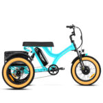 Addmotor Herotri M-365X Electric Trike for Adult 48V*20Ah UL-certified battery – Fat Tire Electric Tricycle with Banana Seat – Blue