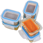 Elacra® 4-Ounce BPA-Free Glass Baby Food Locking Storage Containers (6-Pack)