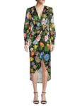 Women’s Nina Floral Faux Wrap Dress – Green Multi