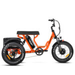 Addmotor Soletri M-366X Etrike for Two Person – Fat Tire 3 Wheel Electric Bike 48V*20Ah UL-certified battery – Orange