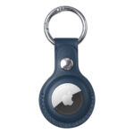 Silicone, Rhinestone, or Leather Case for Apple AirTag – Genuine Leather Airtag Case – Navy