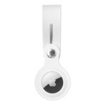 Silicone, Rhinestone, or Leather Case for Apple AirTag – Silicone Loop Airtag Case – White