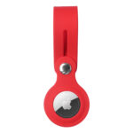 Silicone, Rhinestone, or Leather Case for Apple AirTag – Silicone Loop Airtag Case – Red