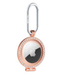 Silicone, Rhinestone, or Leather Case for Apple AirTag – Studded Rhinestone Airtag Case – Rose