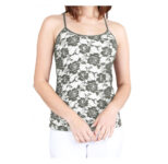 Women’s Spandex Nylon Seamless Camisole Lace Top – Sage