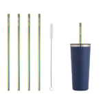 Stainless Steel Drinking Straw with Brush (4-Pack) – Straws – Straight Rainbow