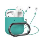 Premium Silicone Case Cover and Strap for AirPods 1 & 2 – Aqua