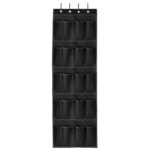 Kids’ Over-the-Door 20-Pocket Shoe Rack Organizer – Black