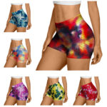 Women’s Tie-Dye Low-Waist Workout Shorts (4-Pack) – X-Large