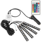 36-LED Multicolor 12V Car Atmosphere Light Strips with Remote