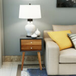 Mid-Century Modern 2-Drawer Wood Nightstand – Black