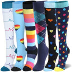 Print Knee-High Recovery Compression Socks (3- or 6-Pair) – Pack 3 – L/XL