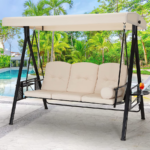 Outdoor Canopy Porch Swing (2- or 3-Seat) – 3-Seat with Pillow