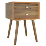Mid-Century Modern 2-Drawer Wood Nightstand – Natural