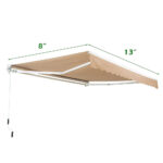 Retractable Sun Shade Awning (4 Sizes) – 13′ x 8′