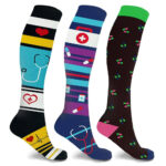 Medical Print Knee-High Everyday Wear Compression Socks (3-Pairs) – EF-3FIFCS – Large/X-Large