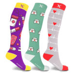 Medical Print Knee-High Everyday Wear Compression Socks (3-Pairs) – EF-3MAYCS – Large/X-Large