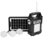 SolarekÂ® Portable Power Station & FM Radio with Solar Panel & Light Bulbs
